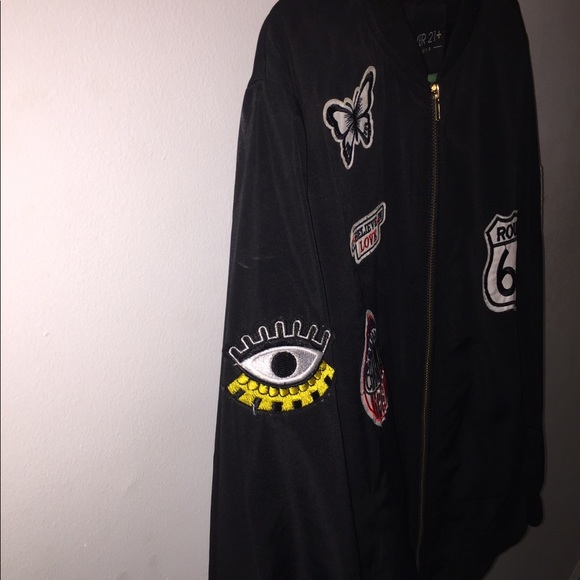 Plus size patched bomber jacket - Picture 3 of 5